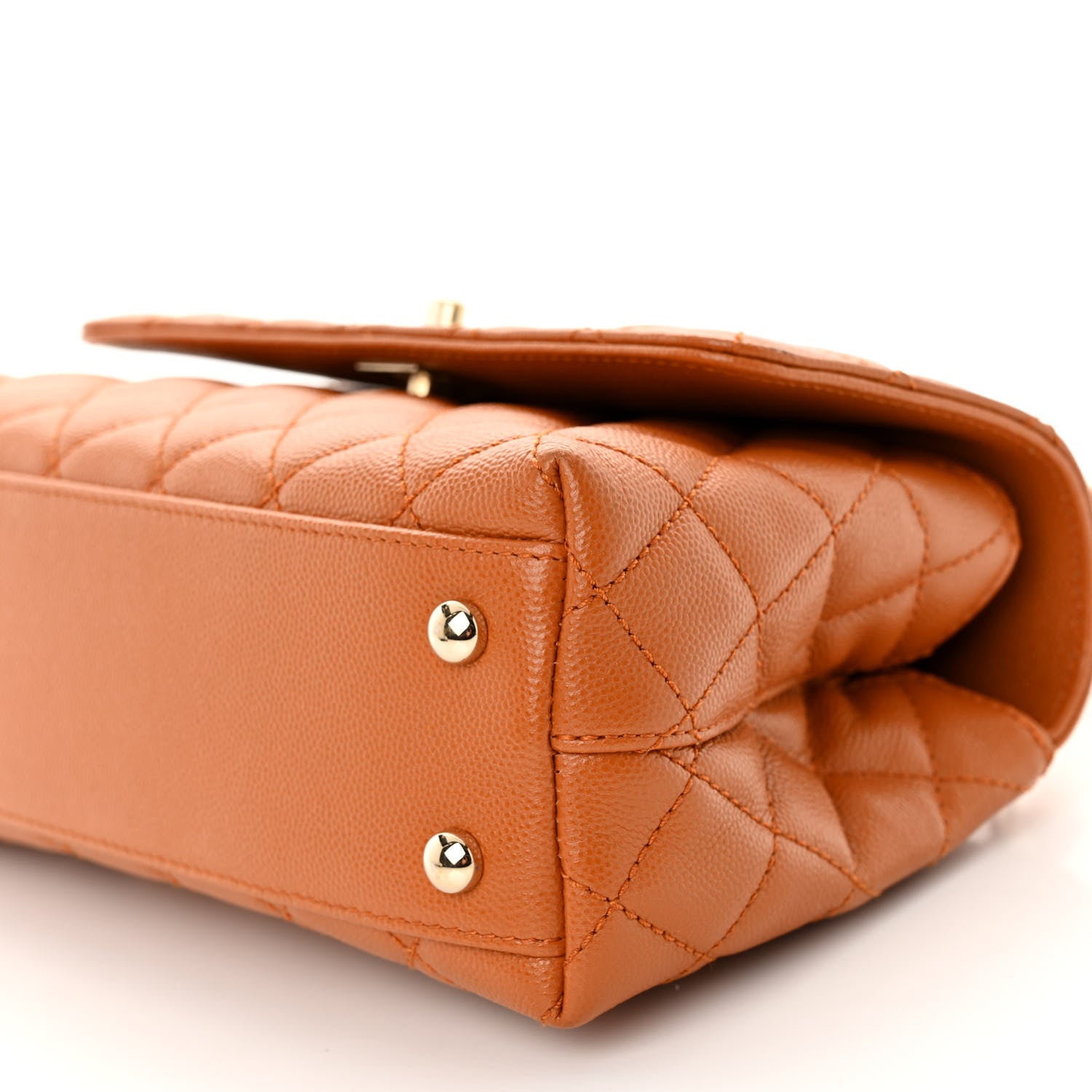 Chanel Caviar Quilted Mini Coco Handle Flap Light Brown 10 of 10
