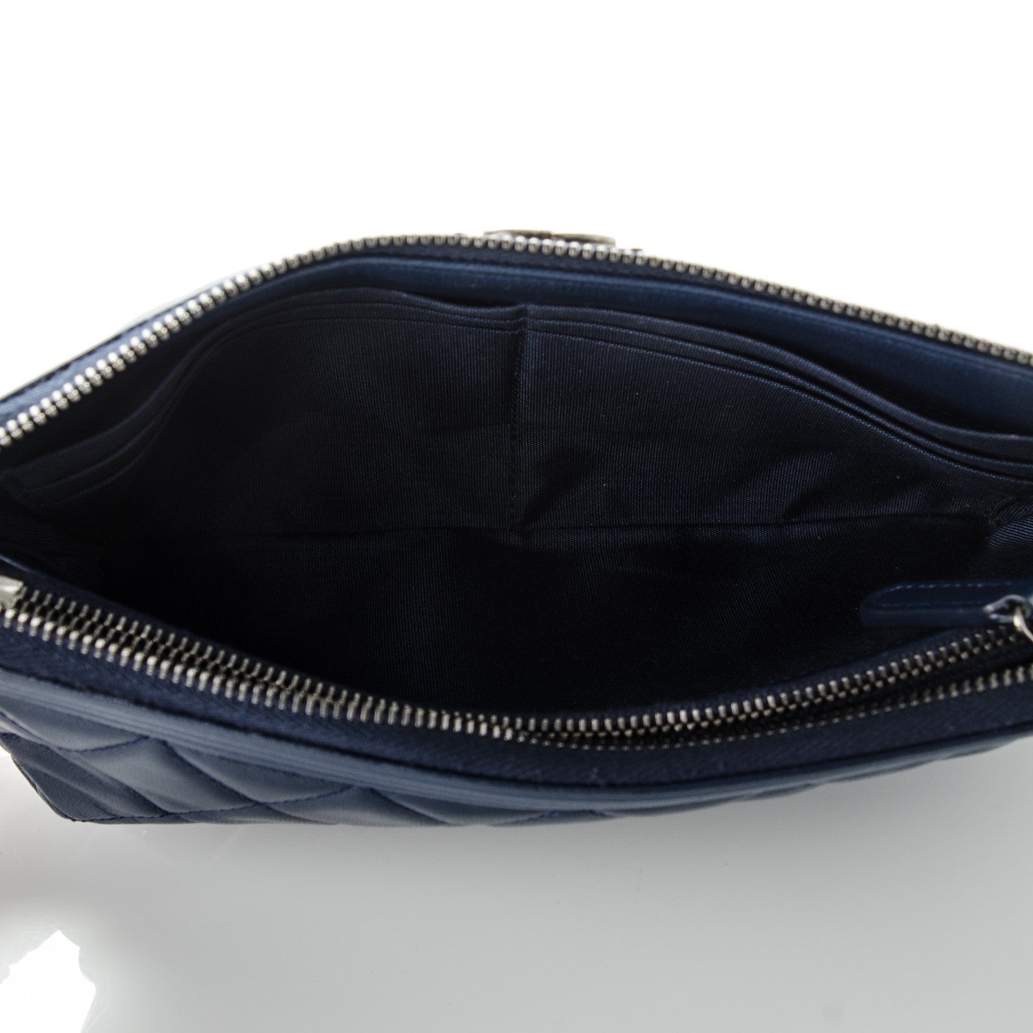 Chanel Lambskin Quilted Small Zipped Boy Clutch Navy 5 of 8