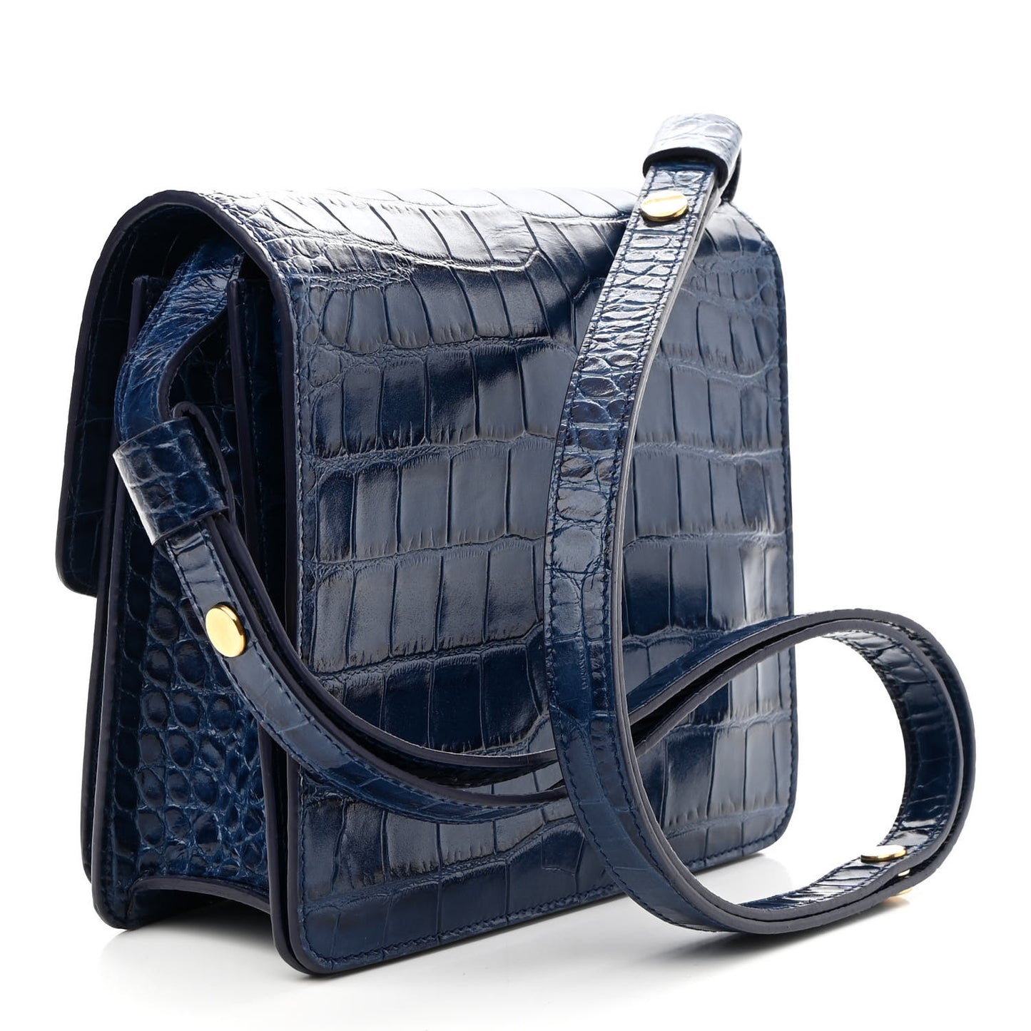 Calfskin Crocodile Embossed Dia Day Bag Blue