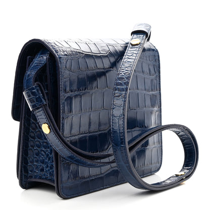 Proenza Schouler Calfskin Crocodile Embossed Dia Day Bag Blue 2 of 7