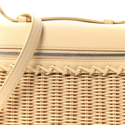Loro Piana Wicker Calfskin North South L19 Extra Pocket Pouch Ivory 7 of 9