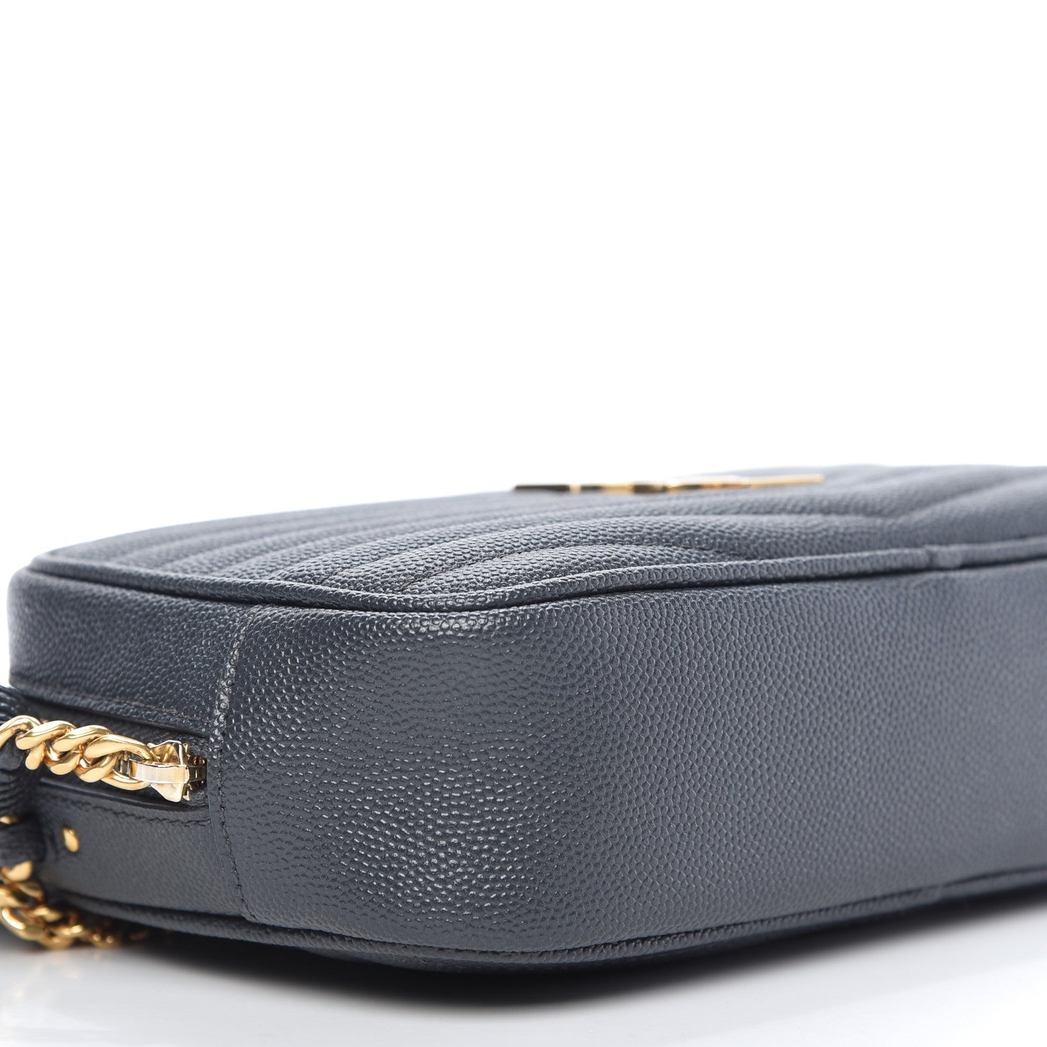 Saint Laurent Grain De Poudre Matelasse Monogram Mini Lou Camera Bag Dark Smog 6 of 9