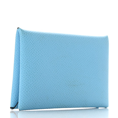 Hermes Epsom Calvi Card Case Celeste 3 of 8
