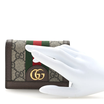 Gucci GG Supreme Monogram Web Ophidia Card Case Beige New Acero 2 of 6