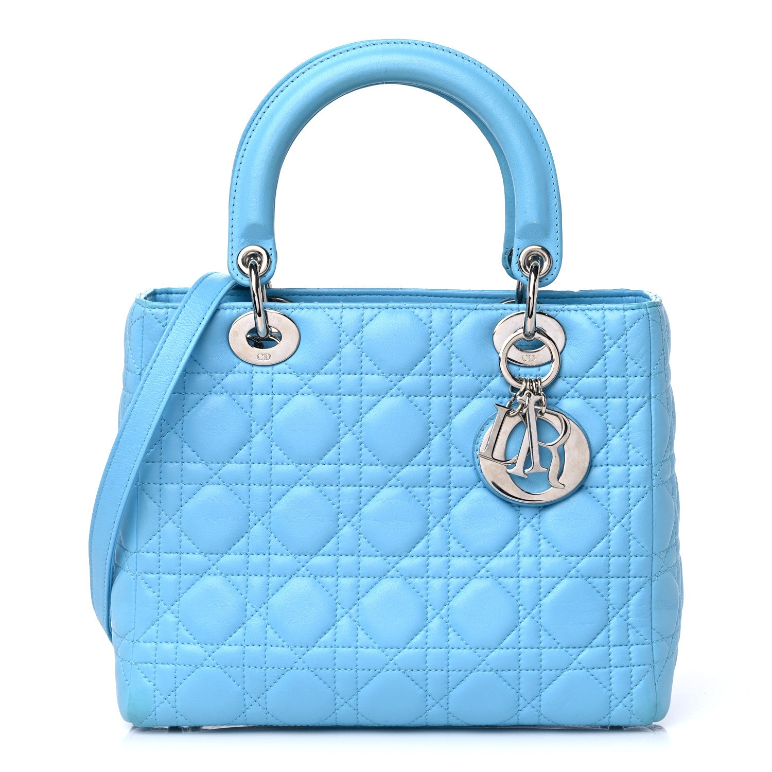Christian Dior Lambskin Cannage Medium Lady Dior Light Blue 1 of 18