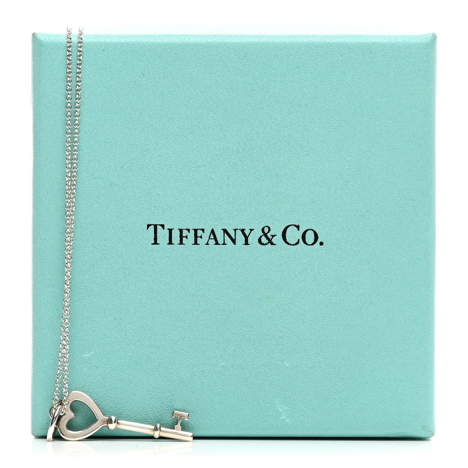Tiffany Sterling Silver Small Heart Key Pendant Necklace 5 of 5
