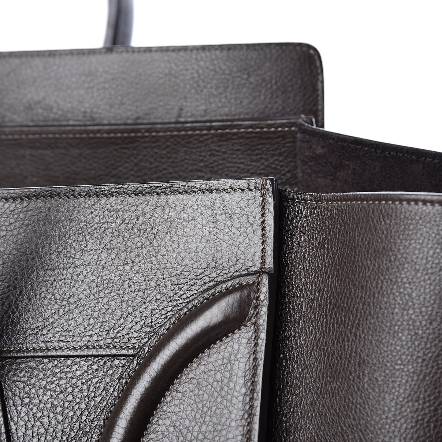 Drummed Calfskin Mini Luggage Anthracite