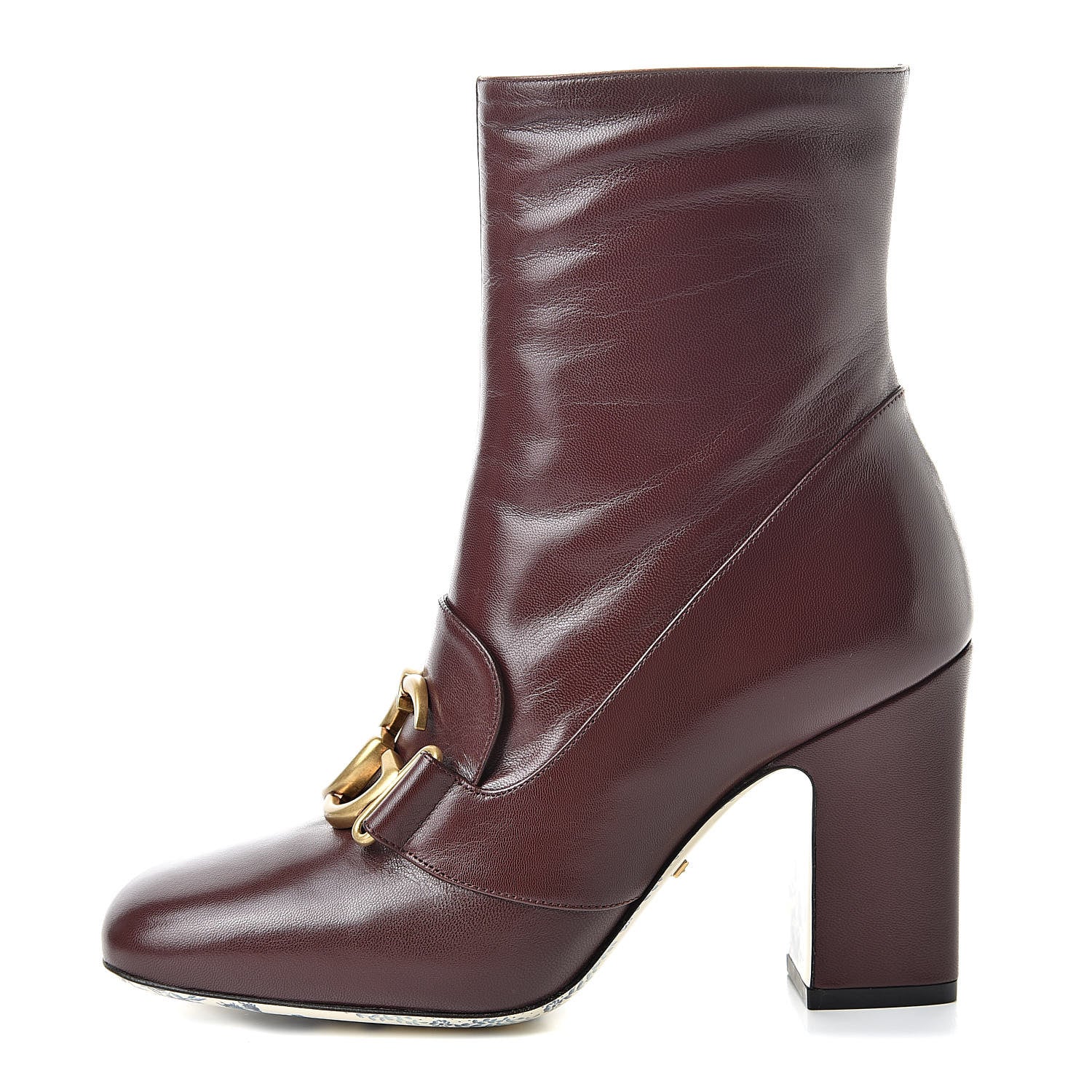 Gucci Malaga Kid GG Victoire 95mm Ankle Boots 36.5 Vintage Bordeaux 1 of 9