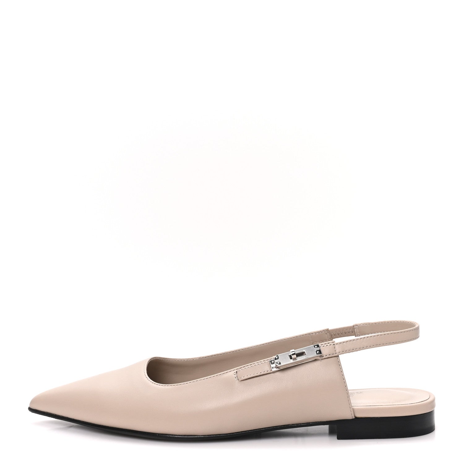 Hermes Nappa Lovely Slingback Flats 38.5 Beige Galet 1 of 10