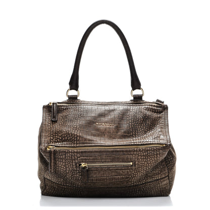 Givenchy Calfskin Crocodile Embossed Medium Pandora Brown 1 of 8