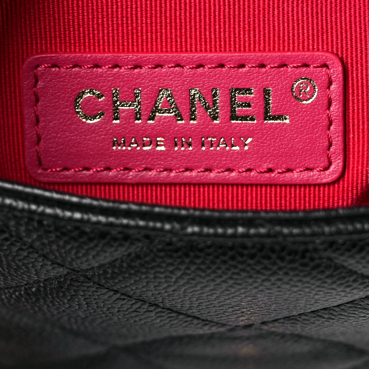 Shiny Caviar Quilted Small Chain Melody Flap Black