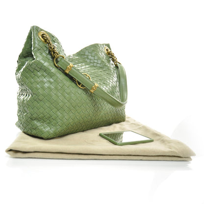 Bottega Veneta Nappa Intrecciato Shoulder Bag Green 3 of 9