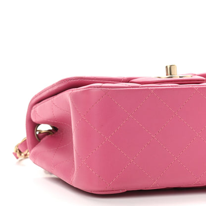 Chanel Lambskin Quilted Mini Square Flap Pink 9 of 12