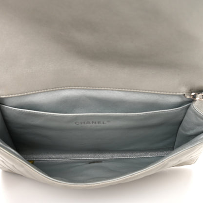 Chanel Lambskin Quilted Clutch With Chain Flap Grey 4 of 13