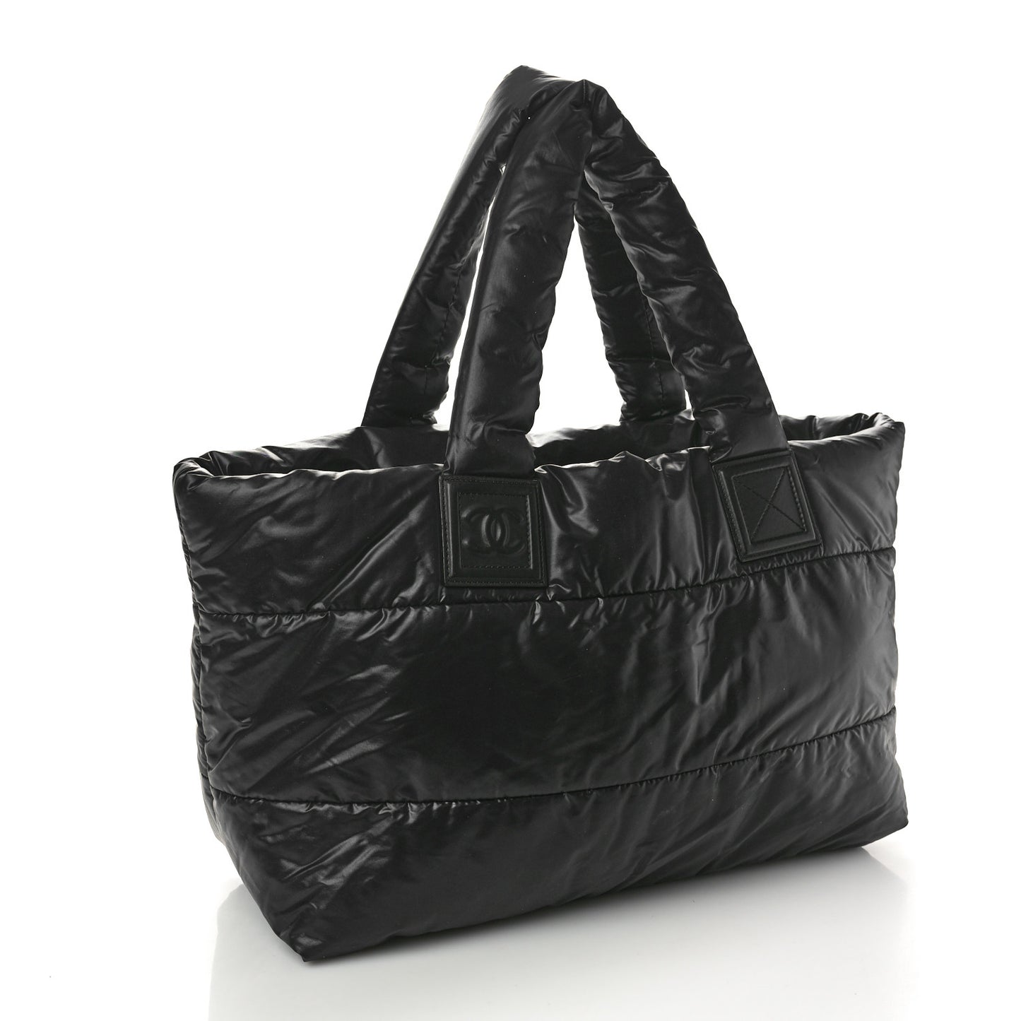 Nylon Quilted Coco Cocoon Reversible Tote Black