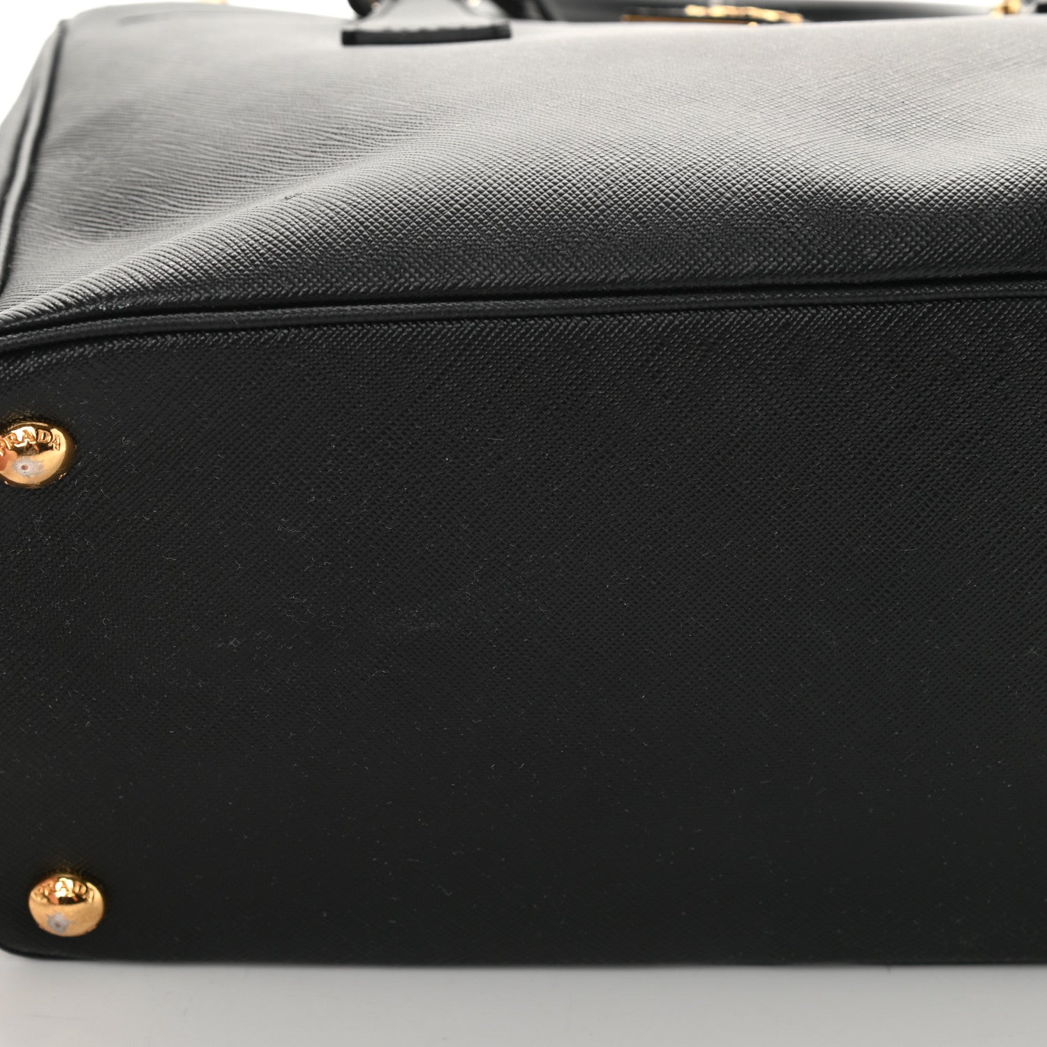 Prada Saffiano Small Galleria Double Zip Tote Black 30 of 35