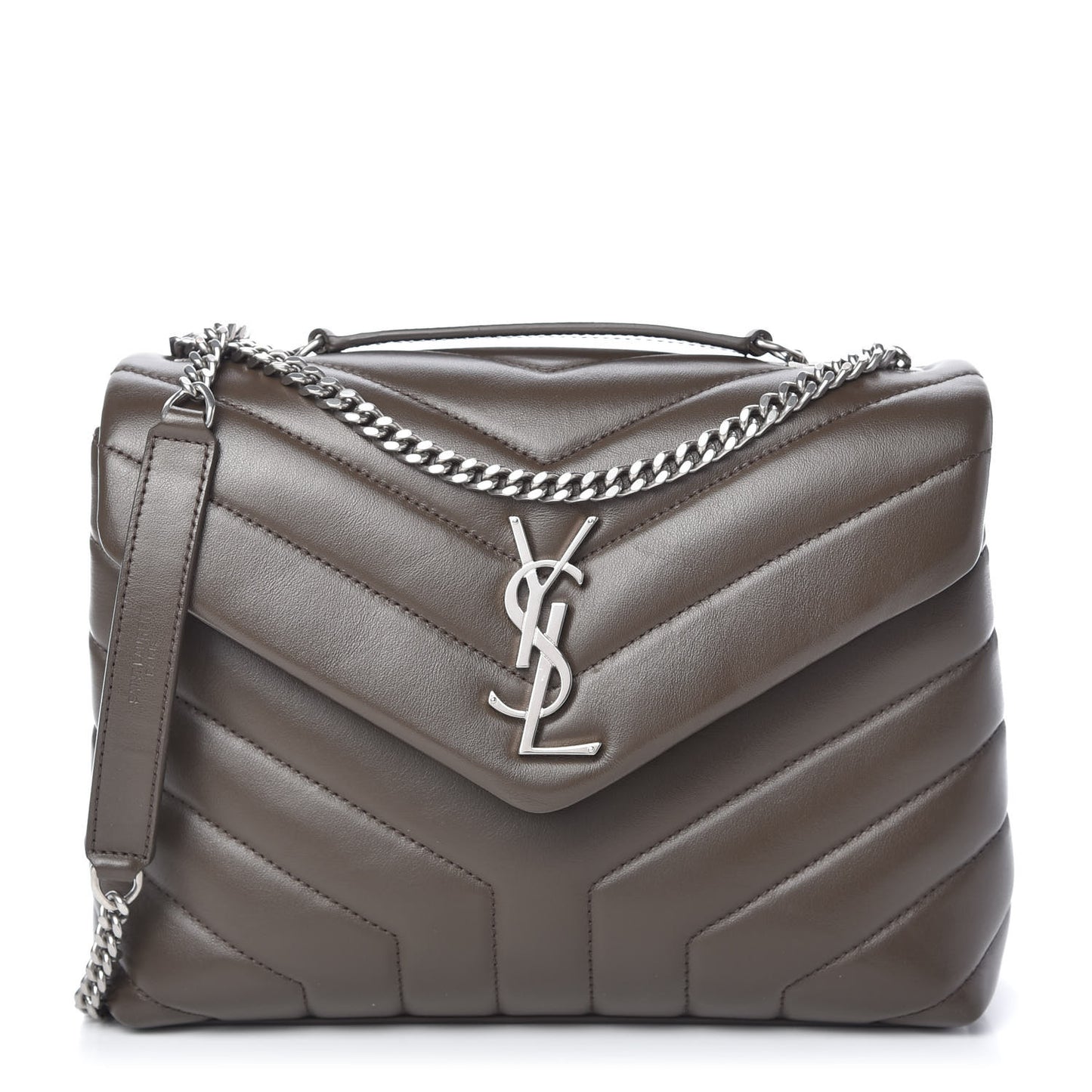 Calfskin Y Quilted Monogram Small Loulou Chain Satchel Faggio