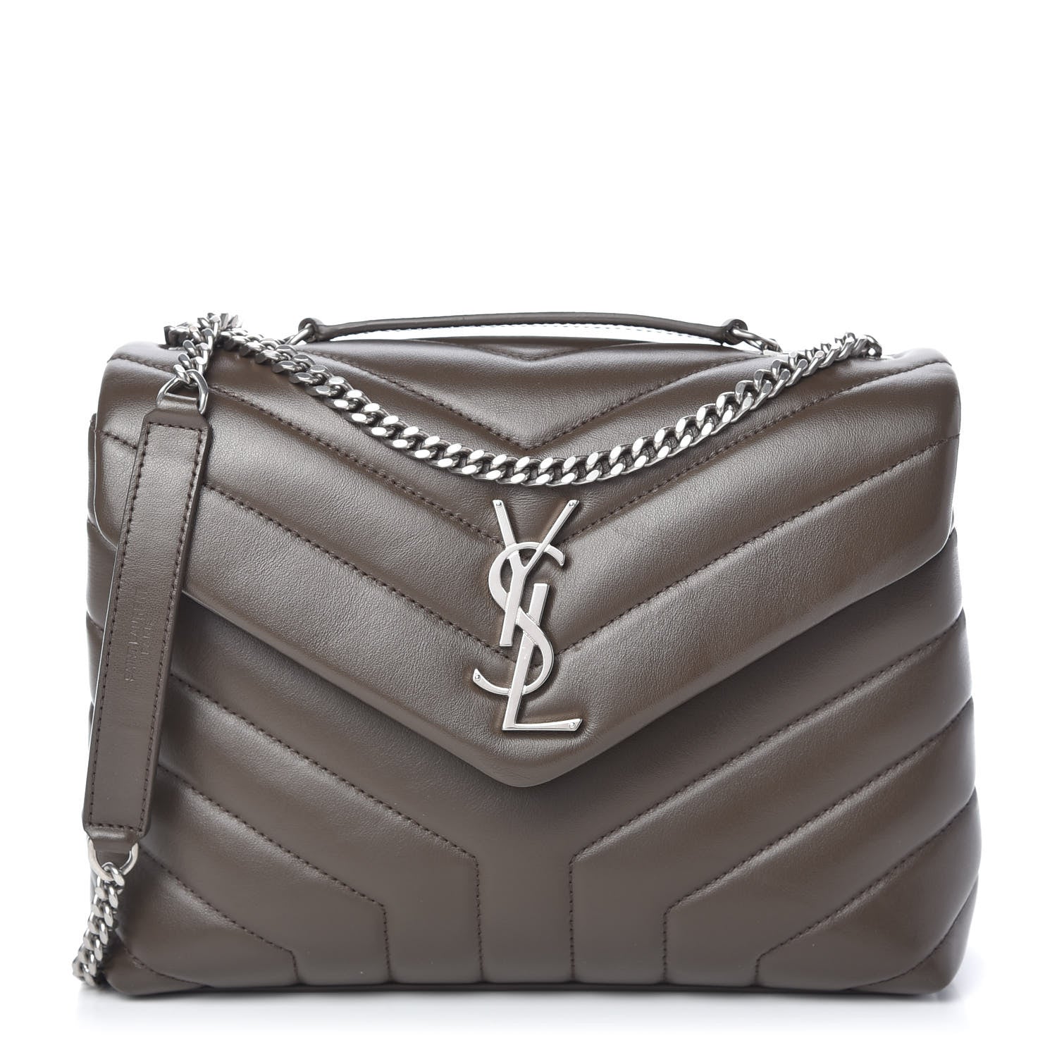 Saint Laurent Calfskin Y Quilted Monogram Small Loulou Chain Satchel Faggio 1 of 10