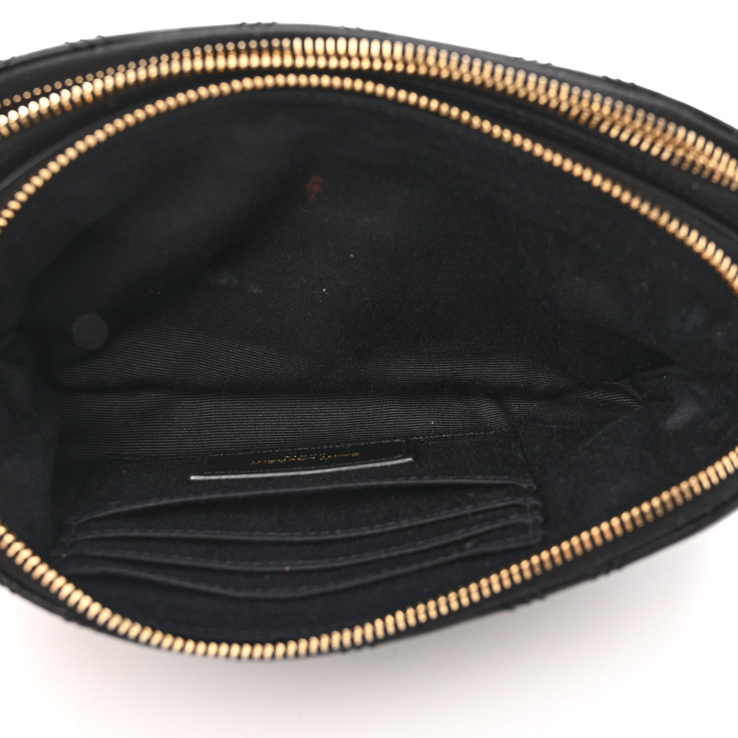 Saint Laurent Grained Lambskin Quilted Mini Becky Double Zip Bag Black 6 of 13