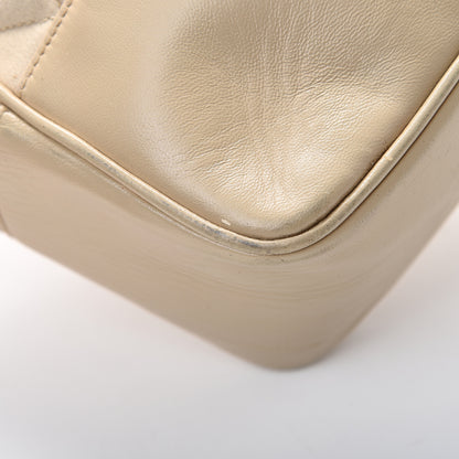 Chanel Satin Lambskin Quilted Shopping Tote Beige 12 of 13