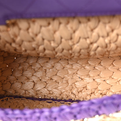 Chanel Raffia Chain Venice Beach Mini Flap Bag Beige Purple 4 of 9
