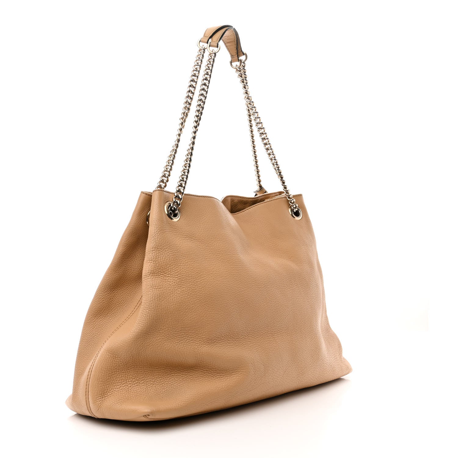 Gucci Pebbled Calfskin Large Soho Chain Shoulder Bag Nude 3 of 19