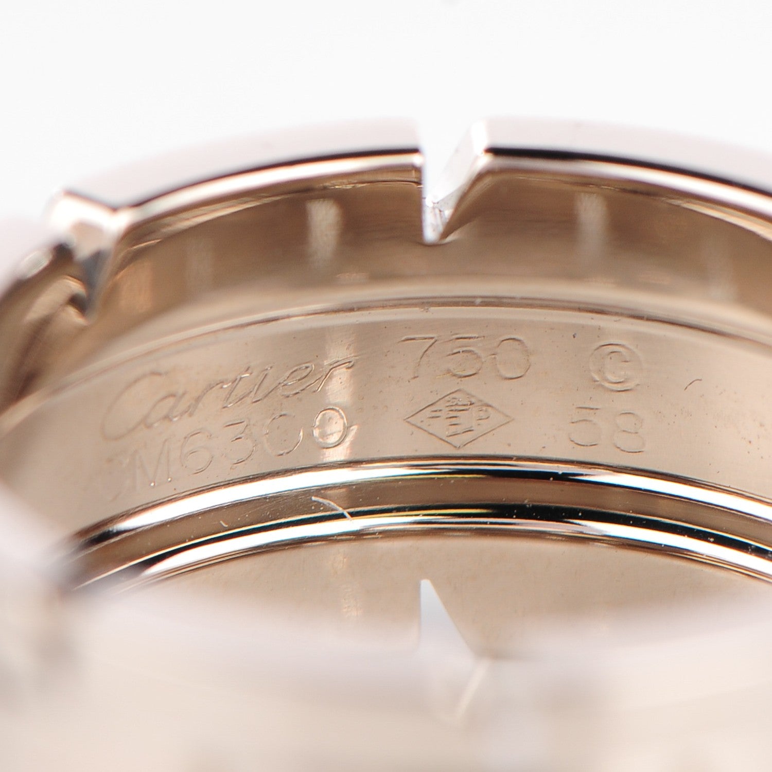 Cartier 18K White Gold 11mm Tank Francaise Ring 58 8.25 4 of 4