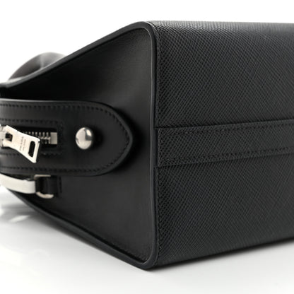Prada Saffiano Cuir Calfskin Mini Monochrome Top Handle Tote Black 9 of 10