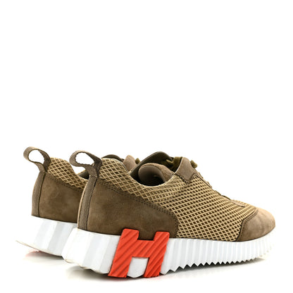 Hermes Air Mesh Suede Goatskin Bouncing Sneakers 37 Vert Toundra 5 of 12
