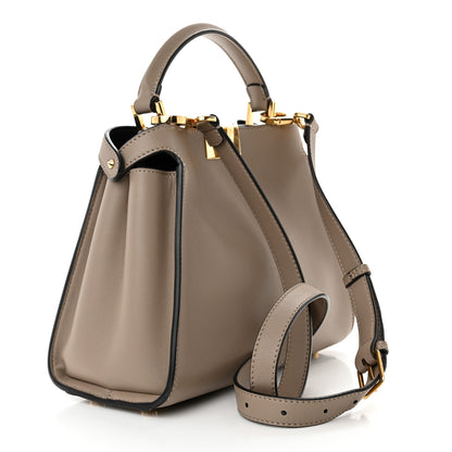 Fendi Vitello Tahiti Burro Medium Peekaboo Iconic Essentially Satchel Tortora Black 3 of 12