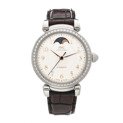 IWC Stainless Steel Alligator Diamond Bezel 36mm Da Vinci Moon Phase Automatic Watch IW459307 1 of 4