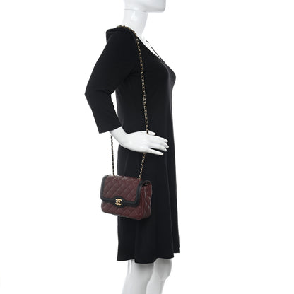 Chanel Lambskin Quilted Mini Two Tone Day Flap Burgundy 2 of 10