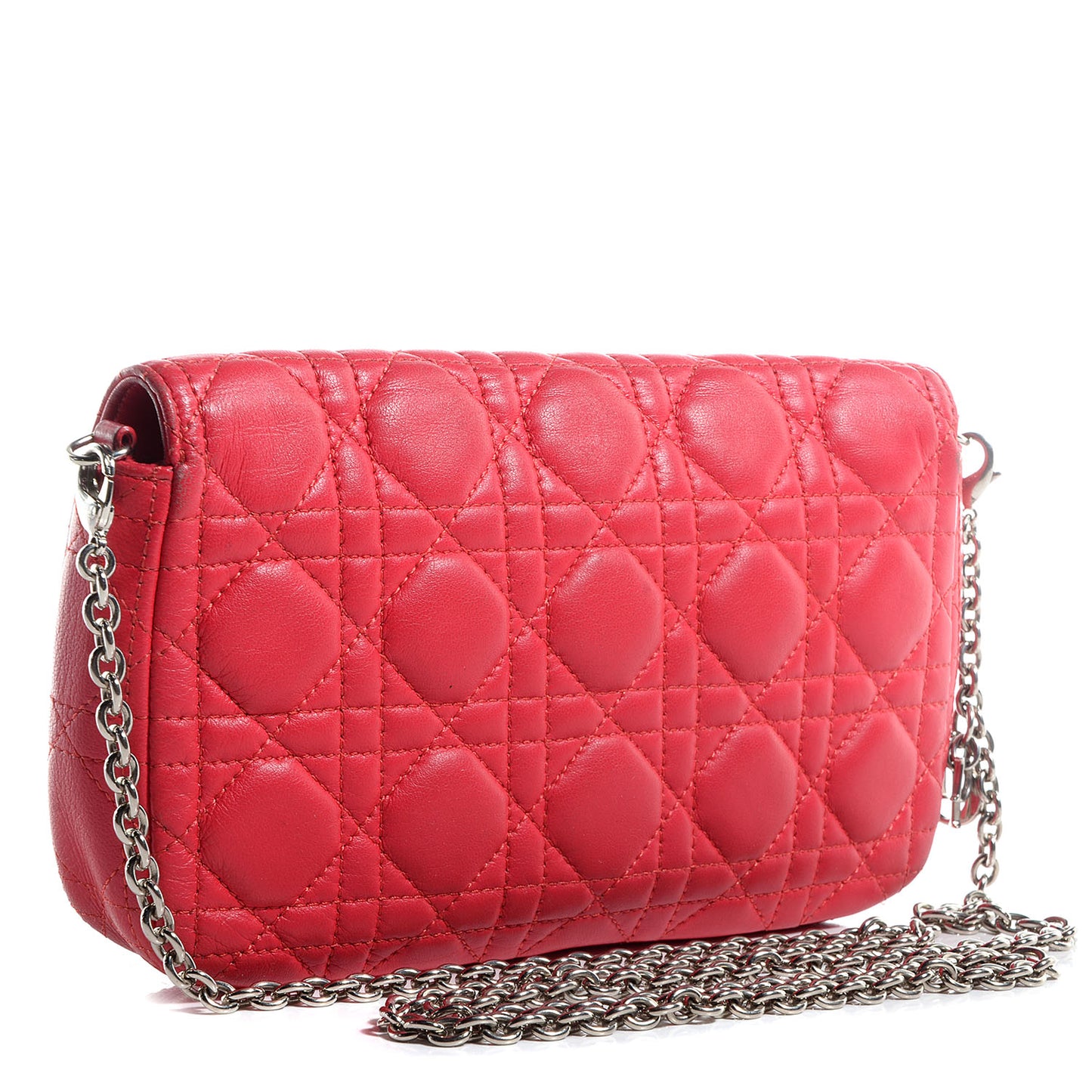 Lambskin Cannage Miss Dior Promenade Pouch Fuchsia