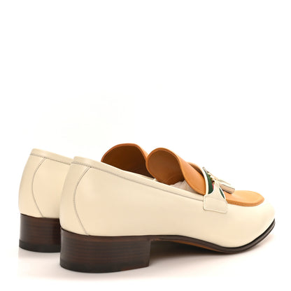 Gucci Jakarta Calfskin Mens Interlocking G Horsebit Tassel Loafers 11 White Sun Oil 5 of 10