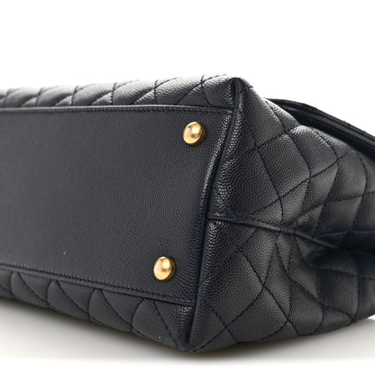 Chanel Caviar Quilted Small Coco Chain Handle Flap Navy Blue 10 of 10