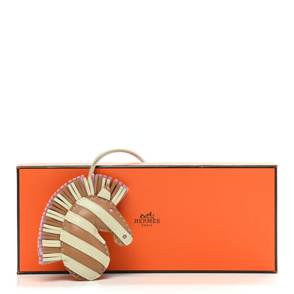 Hermes Milo Lambskin Geegee Savannah Bag Charm Craie Sesame Mauve Sylvestre 4 of 4