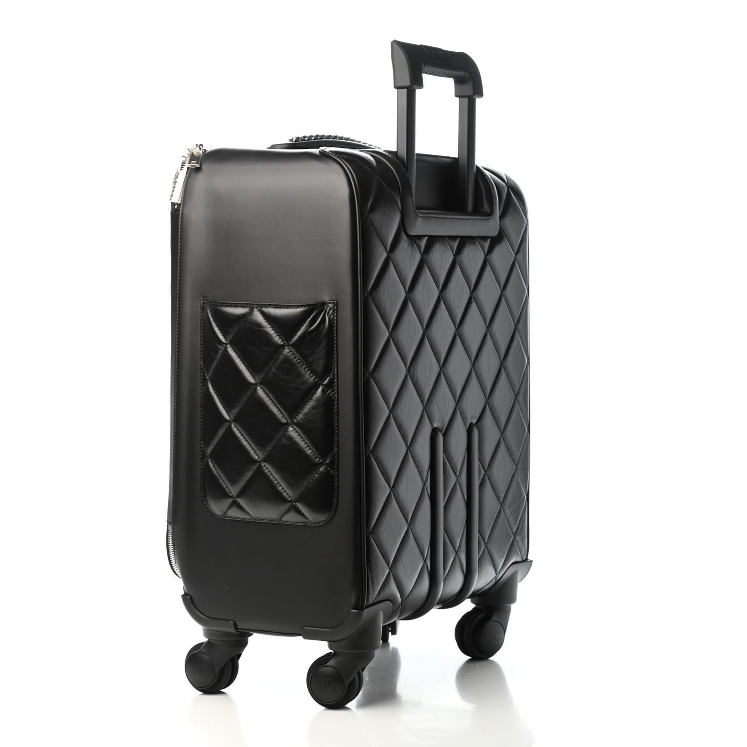 Chanel Calfskin Quilted Coco Case Trolley Rolling Luggage Black 2 of 4