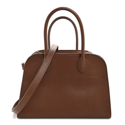 The Row Polished Saddle Calfskin Soft Margaux 10 Bag New Burgundy 1 of 10