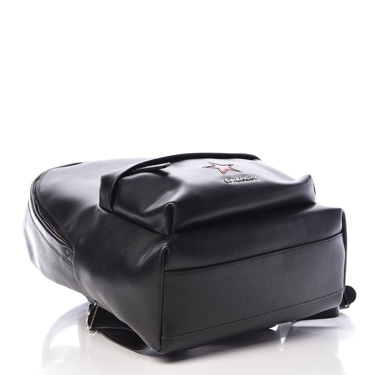 Calfskin Star Mini Backpack Black Red