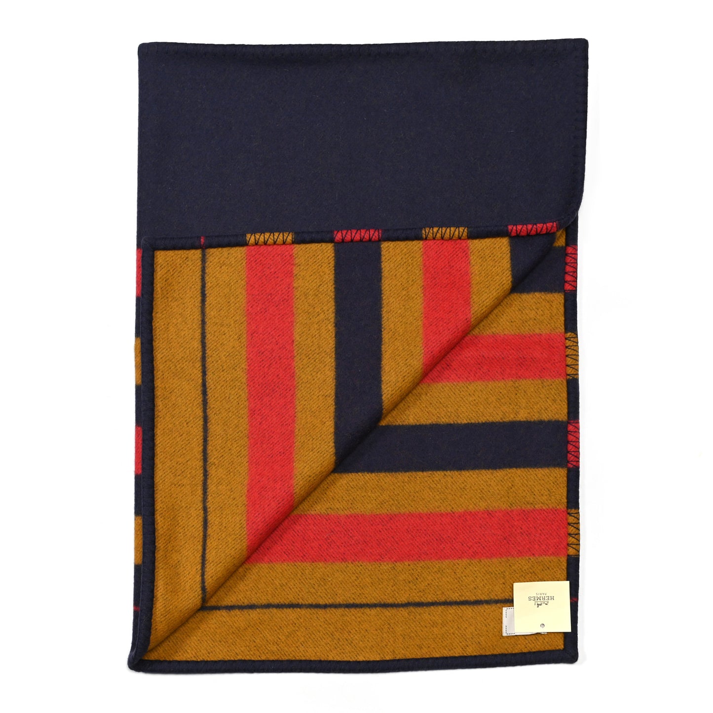 Wool Rocabar Dog Blanket Navy Paille