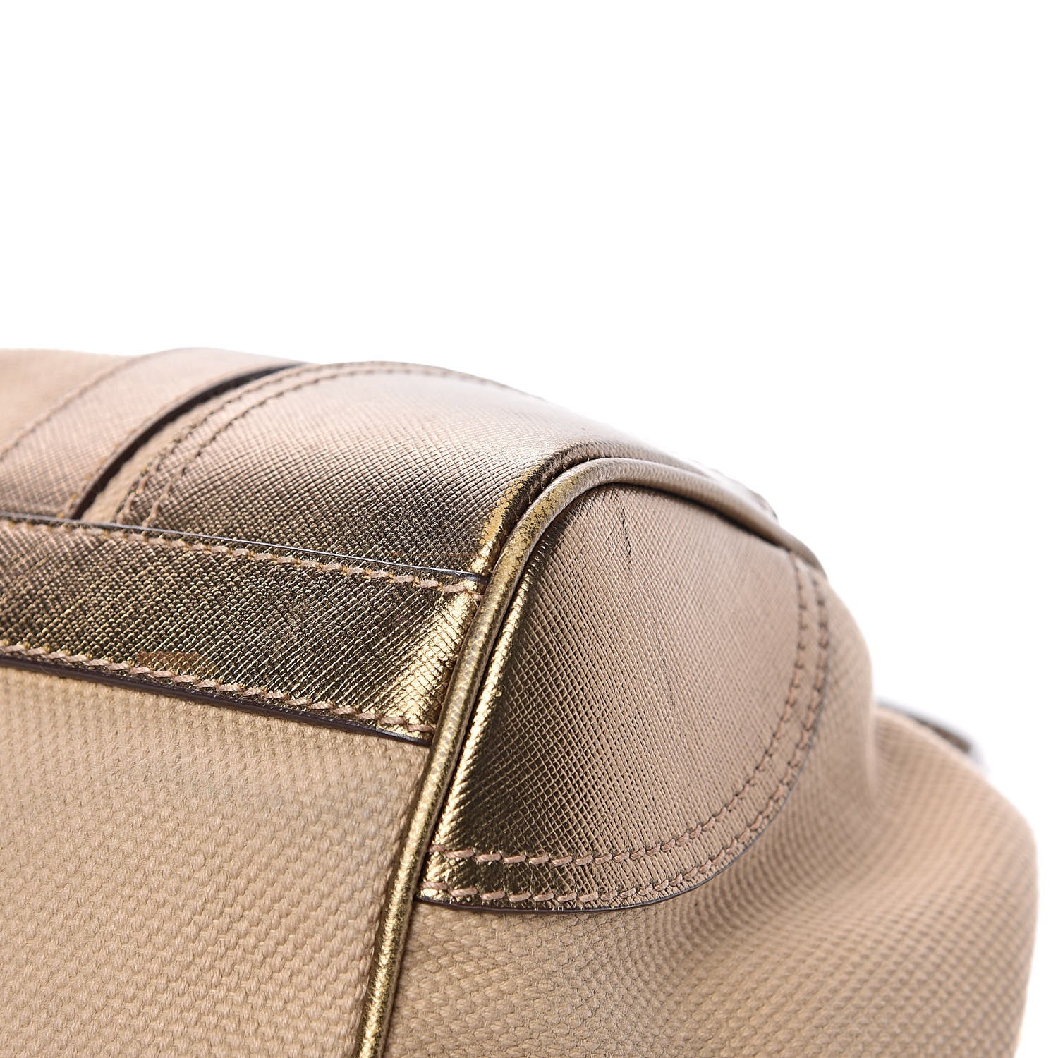 Prada Metallic Saffiano Canvas Frame Bag Bronzo 12 of 15