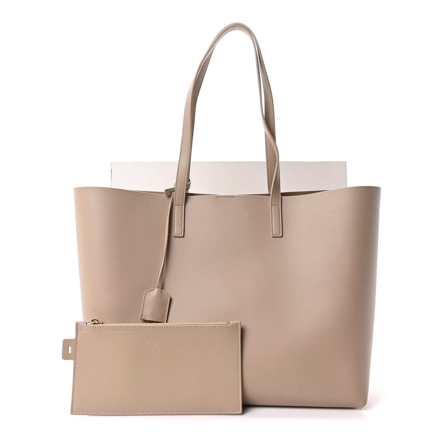 Calfskin Large Shopping Tote Dark Beige