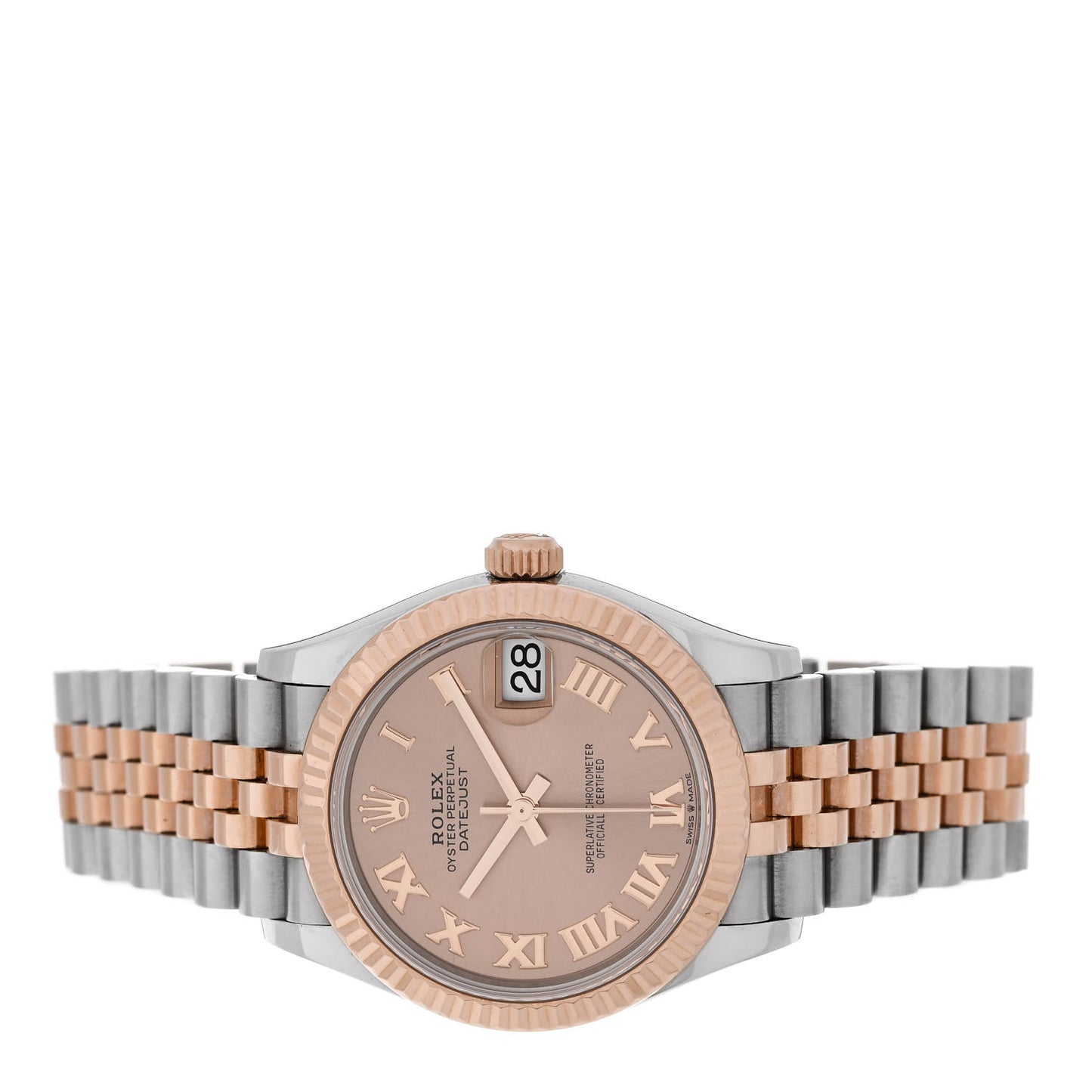 Stainless Steel 18K Everose Gold 31mm Oyster Perpetual Datejust Watch Sundust Roman 178271