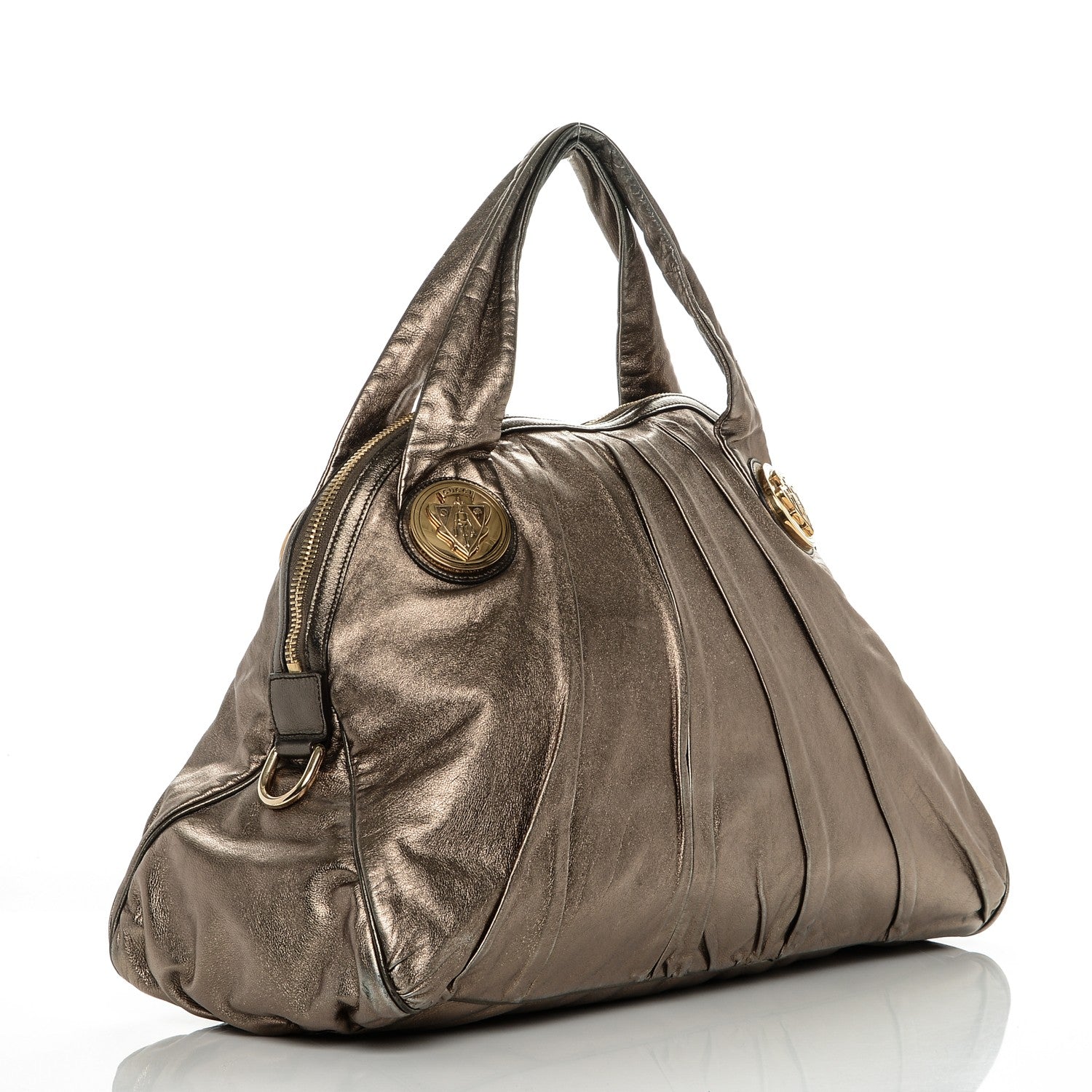 Gucci Metallic Calfskin Medium Hysteria Top Handle Bag Gold 3 of 7
