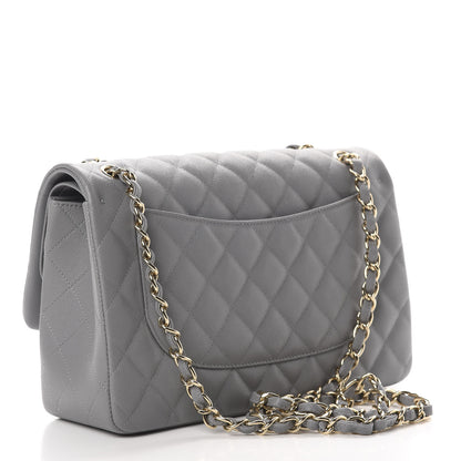 Chanel Caviar Quilted Jumbo Double Flap Grey 3 of 11