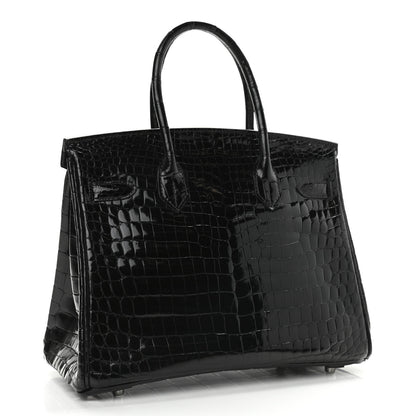 Hermes Shiny Niloticus Crocodile Birkin 30 Black 3 of 10
