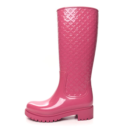 Louis Vuitton Rubber Embossed Monogram Splash Rain Boots 36 Pink 1 of 6