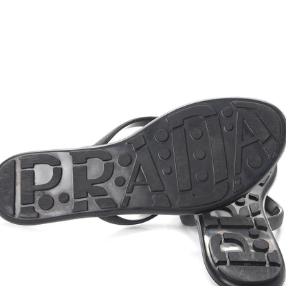 Prada Saffiano Sport Thong Sandals 37 Black 8 of 12