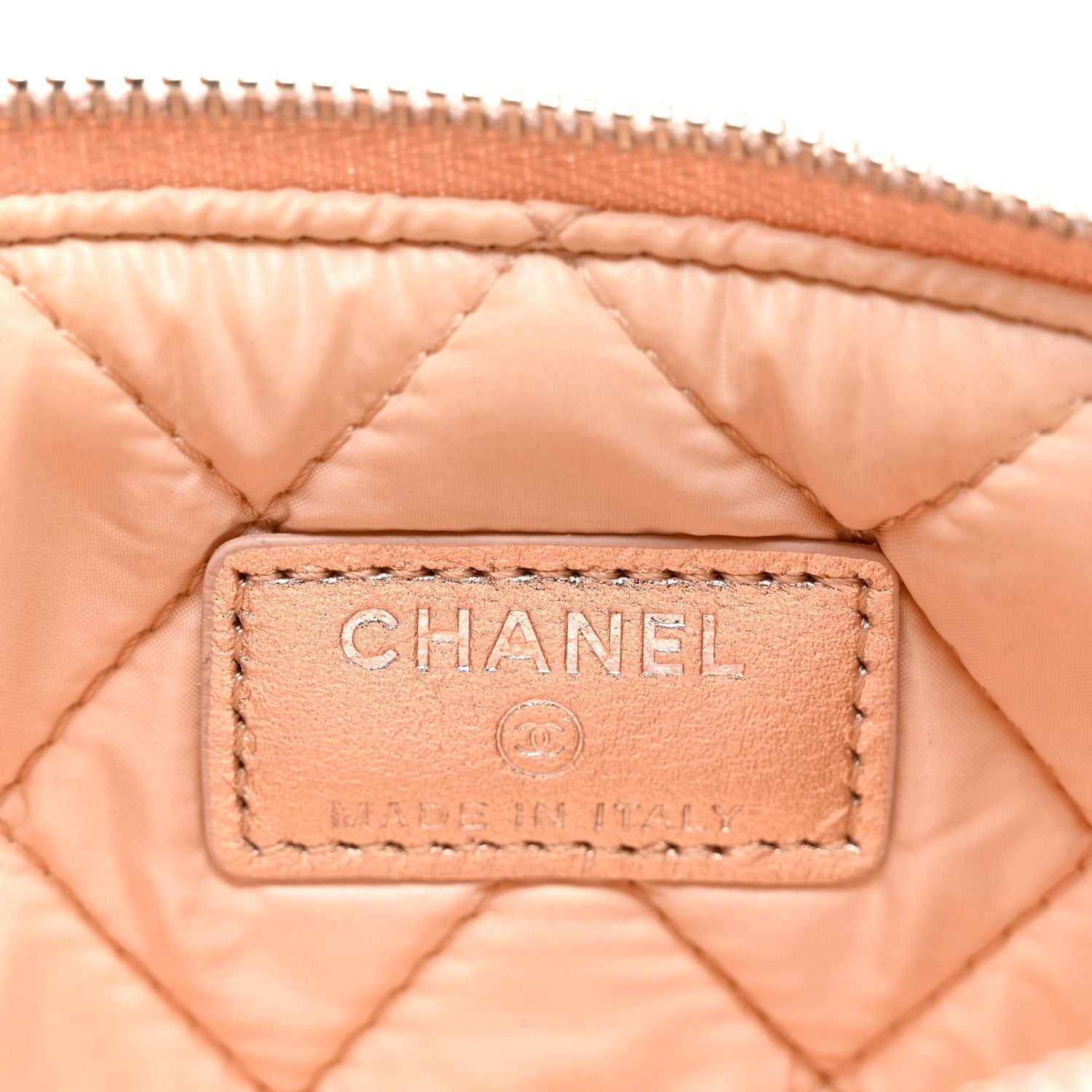 Chanel Metallic Lambskin Quilted Cosmetic Pouch Light Pink 6 of 9