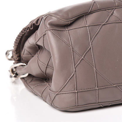 Christian Dior Lambskin Cannage Ruffle New Lock Flap Dark Taupe 9 of 13